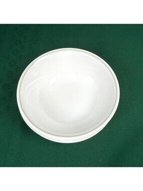 Vintage 1980s Lot Of 4 Retired Corelle Corning Salad Soup Bowls Green Trim USA